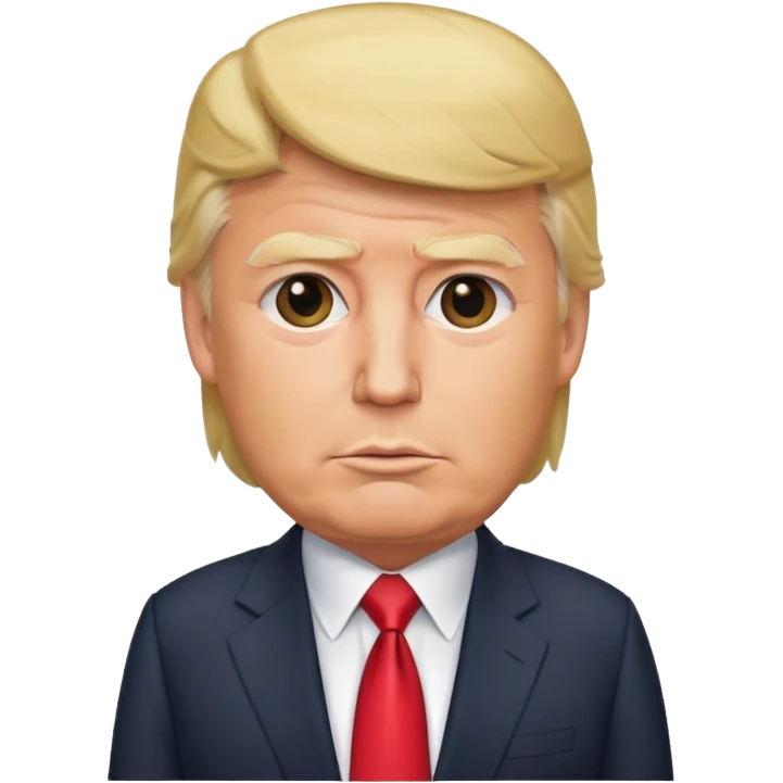 Donald Trump with blonde hair and suit emoji