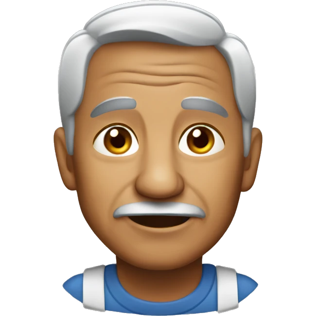 Old latino man with iphone emoji