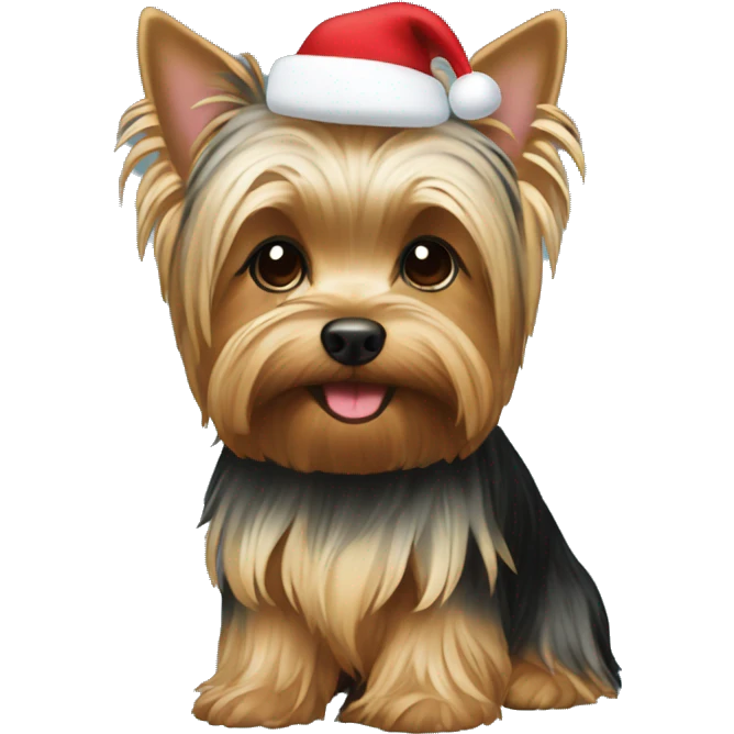 Christmas yorkie emoji