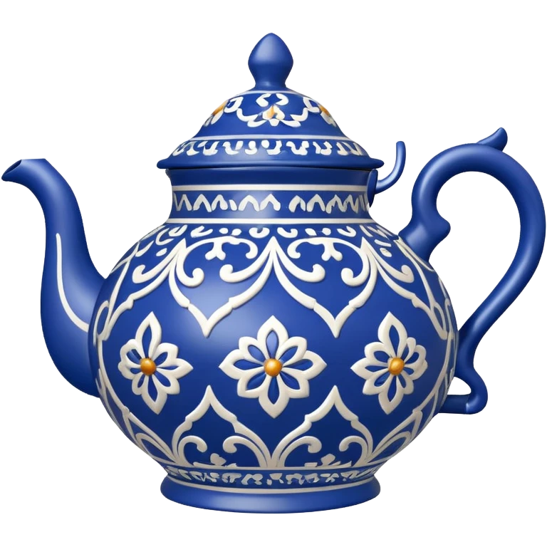 moroccan style ornamented blue teapot emoji