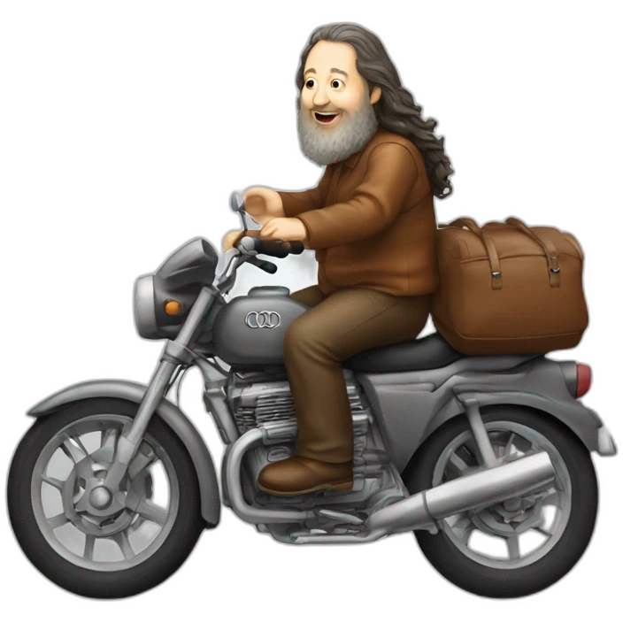 richard stallman riding an audi emoji