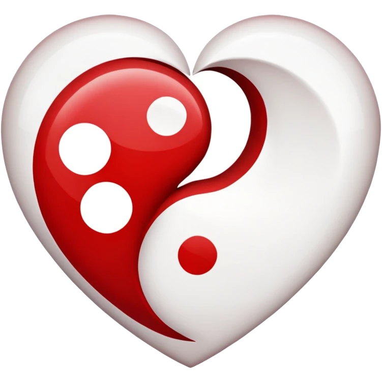 heart shaped yin yang tai chi emoji