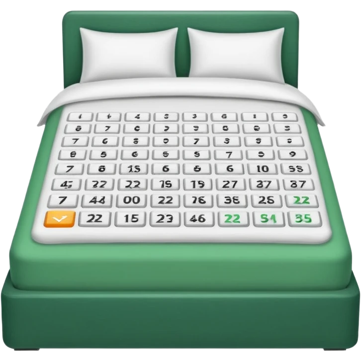 duvet with excel spreadsheet (no bed frame) emoji