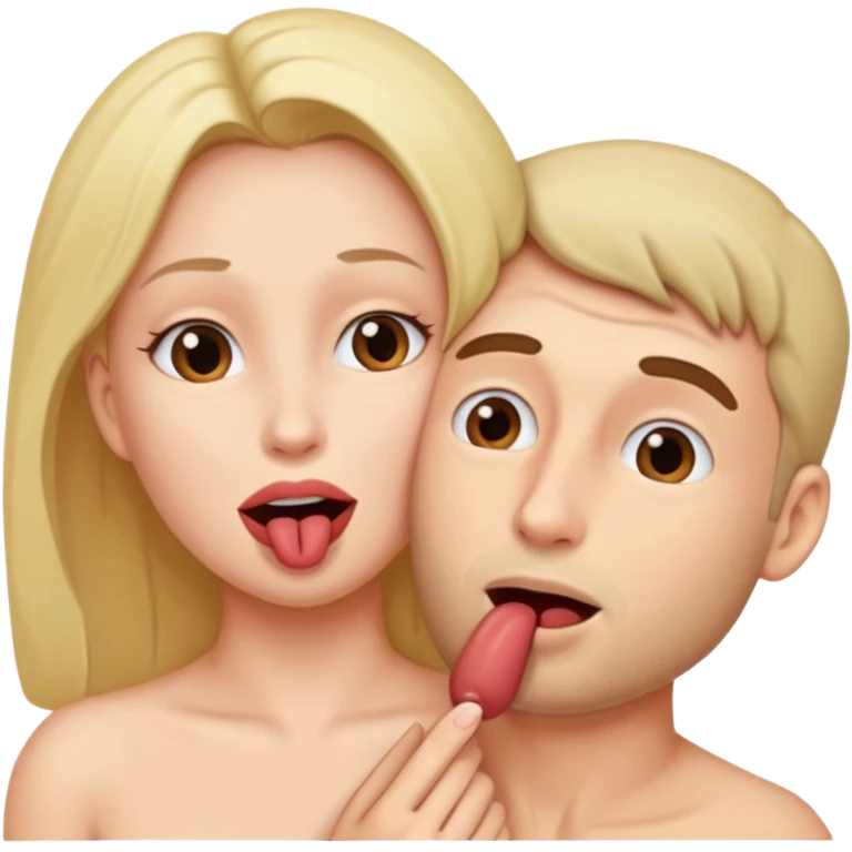 Mulher com a boca no pênis do homem emoji