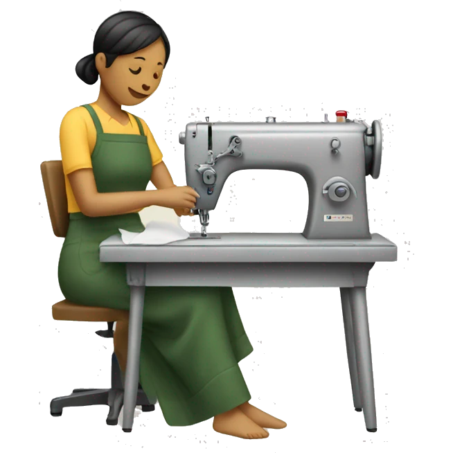garment worker sewing machine emoji