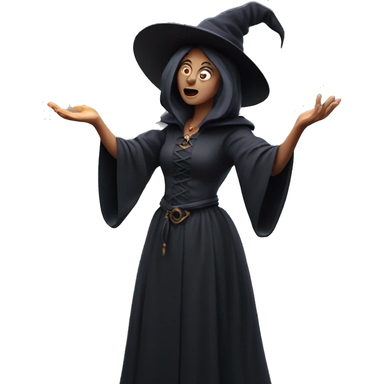 Evil European witch casting a spell emoji