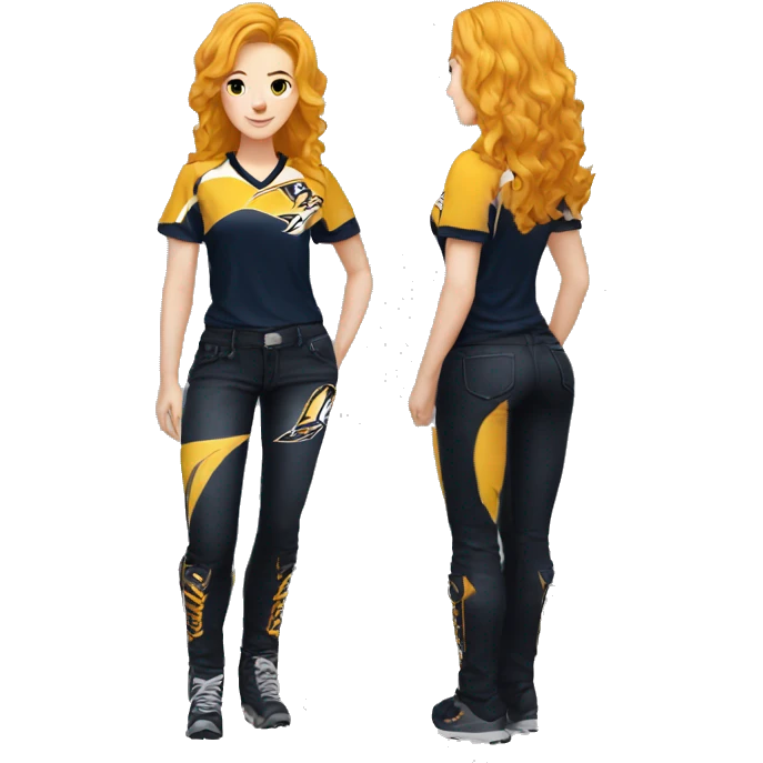 mergurine luka wearing a nashville predators shirt and black pants standing  emoji