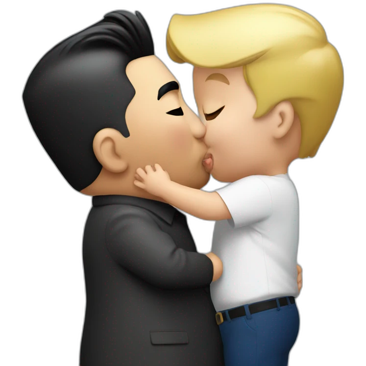Kim jong un kissing trump emoji