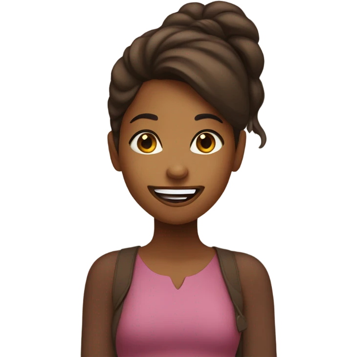 Brown girl sticking out her tongue emoji