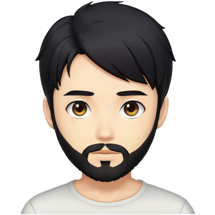Anime boy beard black hair emoji