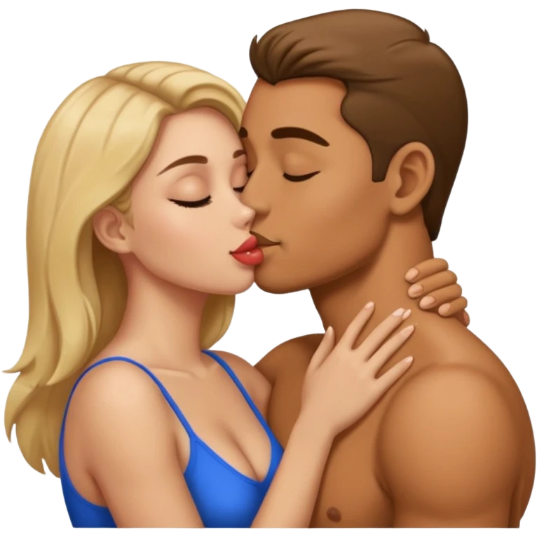 A man kissing a womans pussy emoji