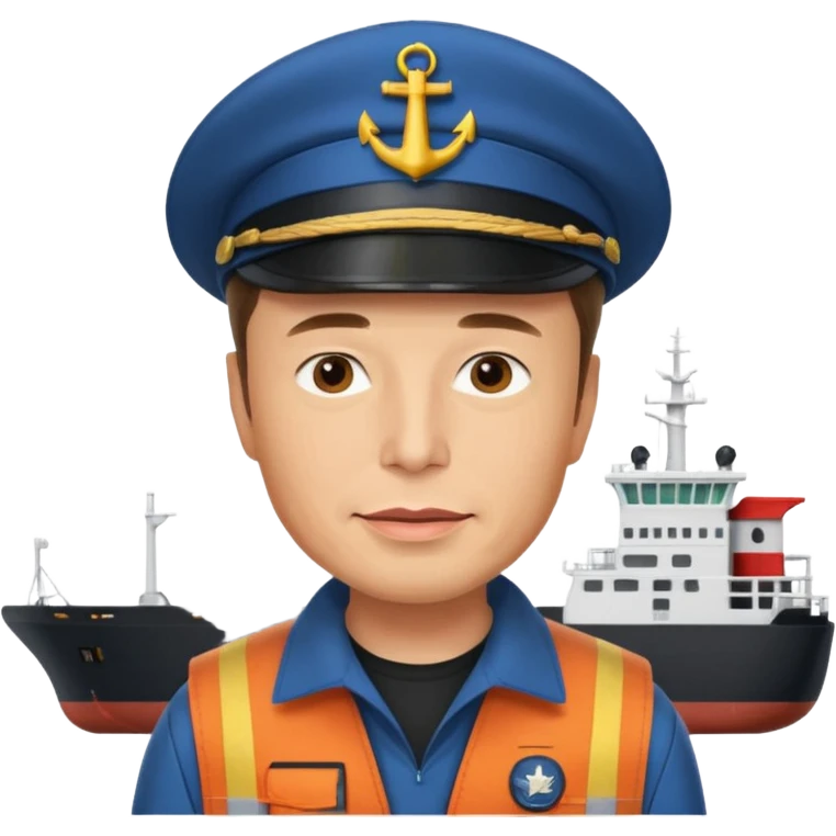 Elon musk on a cargo shop emoji