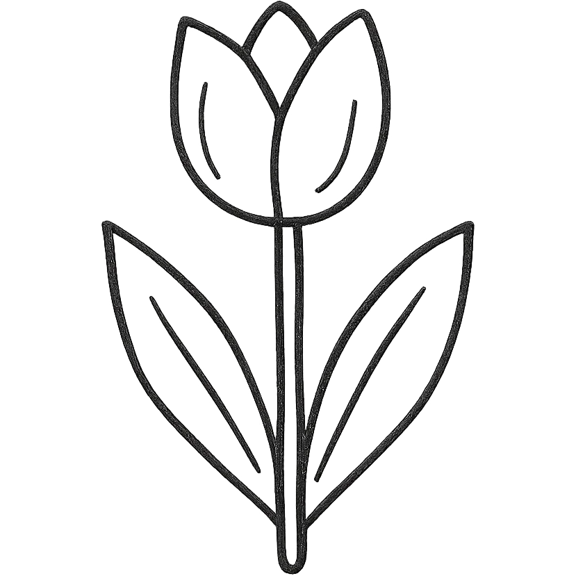 hand drawn outlined tulip icon emoji