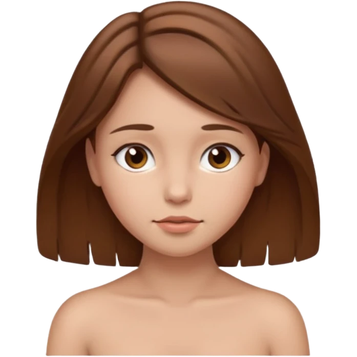 nude emoji girl with brown hair emoji