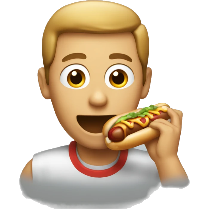 guy eating hotdog emoji