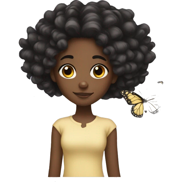 Black girl with butterfly locks emoji