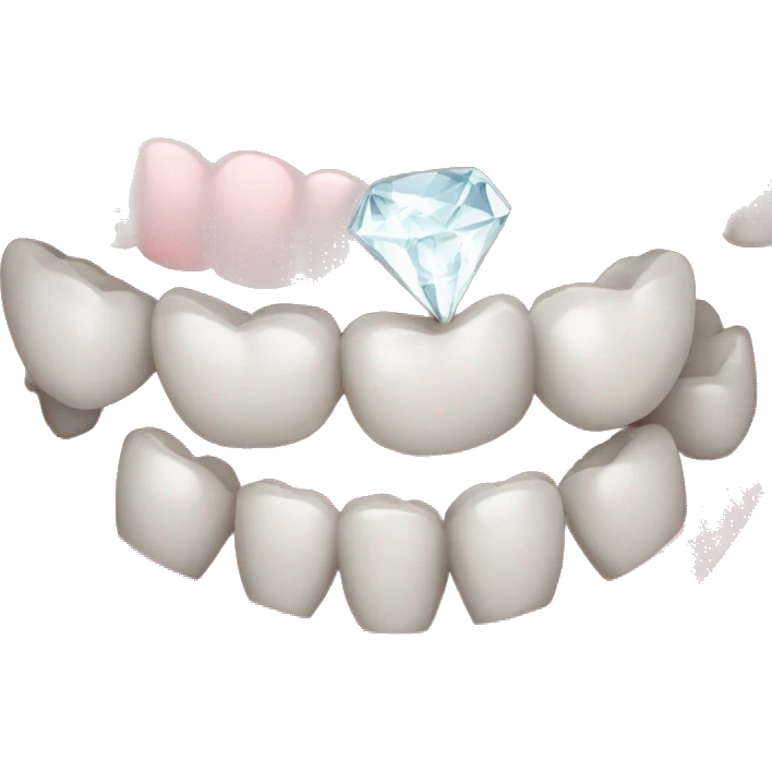 Diamonds on every teeth smile just the teeth shown emoji