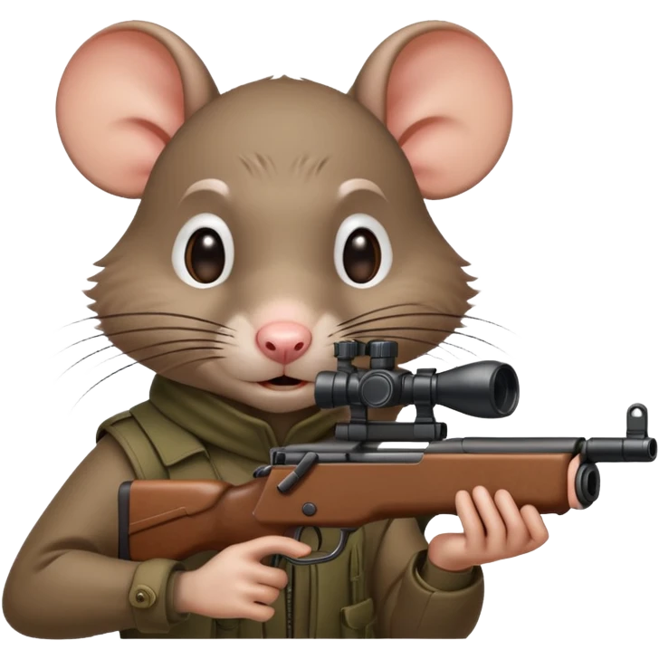 a crazy rat aiming down a sniper rifle emoji