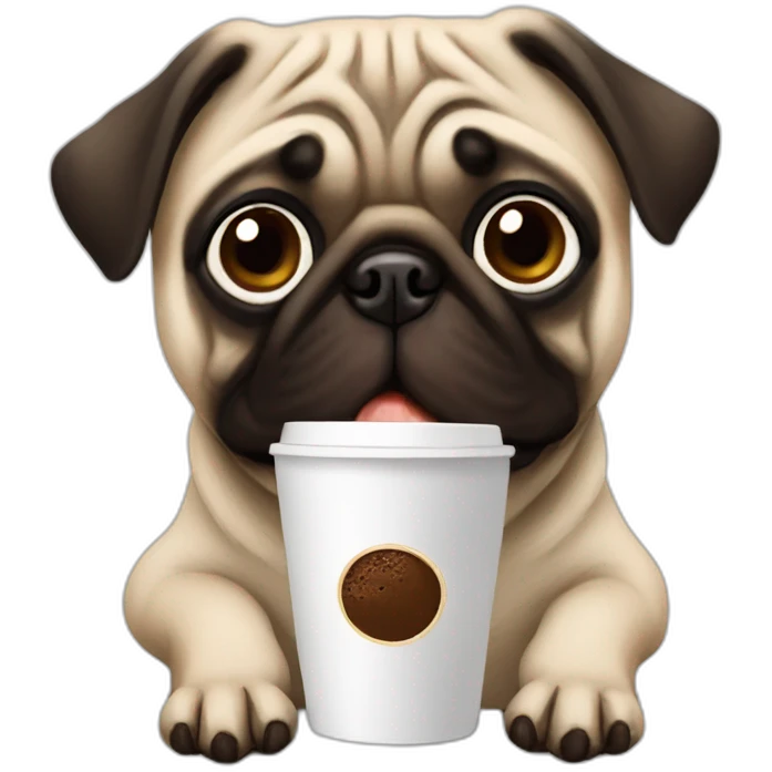 pug-drinking-coffee emoji