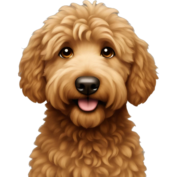 Brown fluffy golden doodle emoji