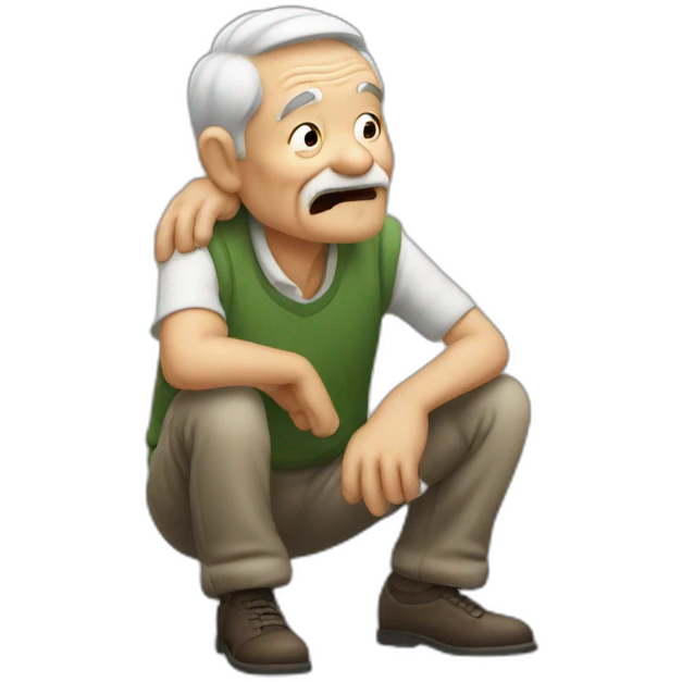 Old man farting emoji