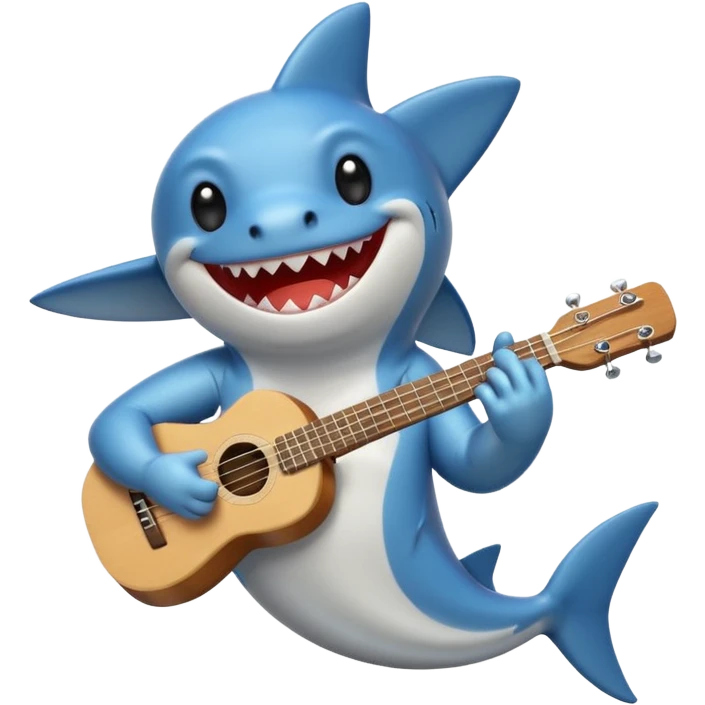 Requin qui fait du Ukulele emoji