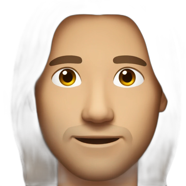 handsome guy with straight long brown hair emoji