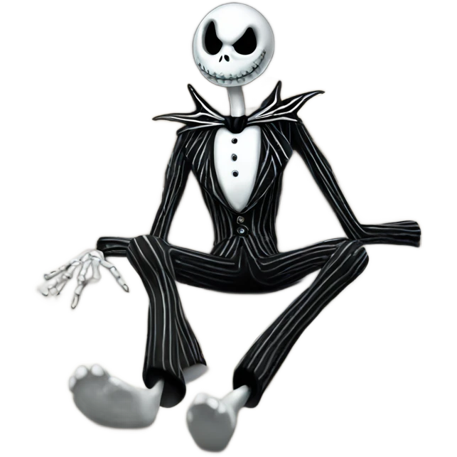 Jack skellington laying on a bed emoji