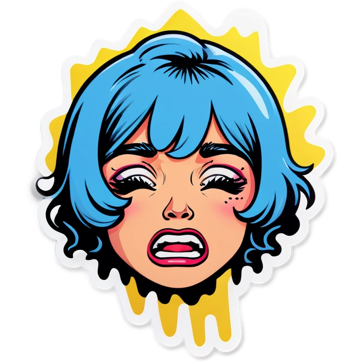Pop art crying  emoji