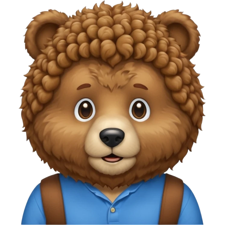 curly bear with shirt emoji