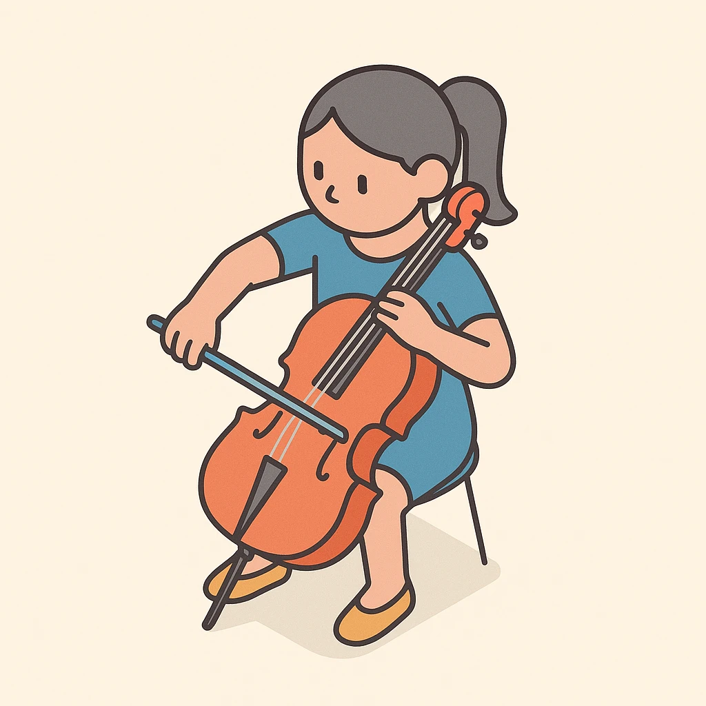 girl playing cello emoji