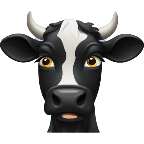 black cow making facepalm emoji