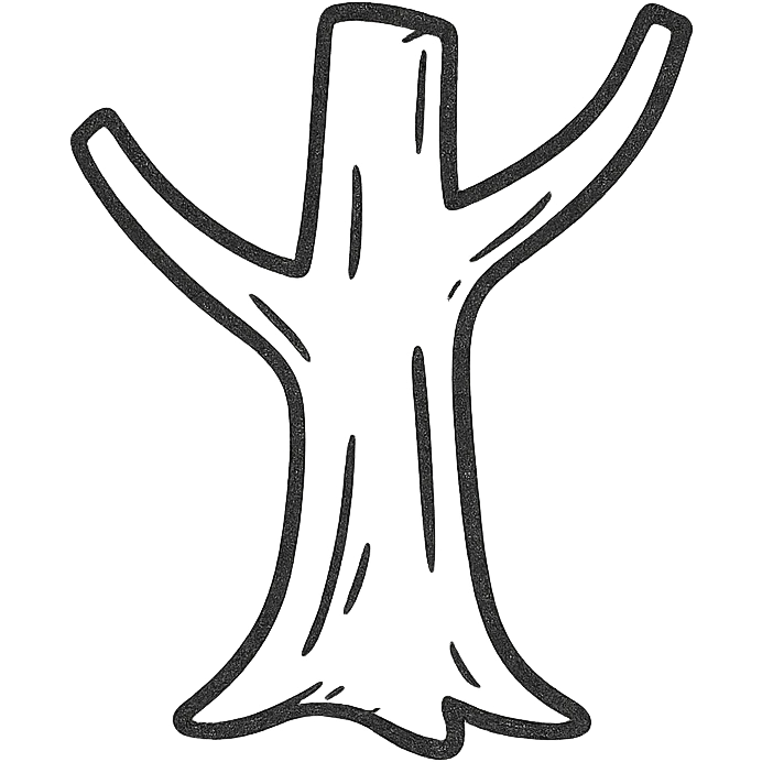 stylized tree trunk, minimalistic, smooth lines, no leaves emoji