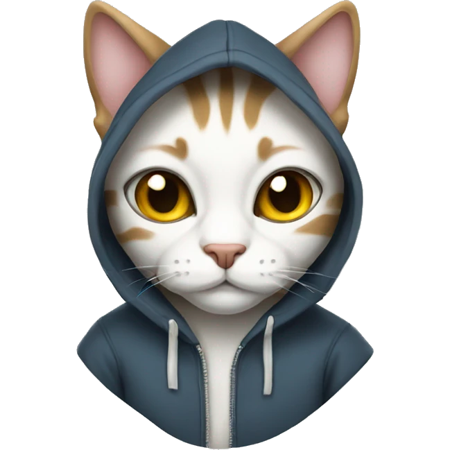 Cat wearing hoodie emoji