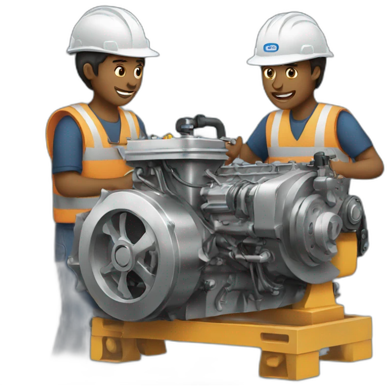 people working on a engine emoji