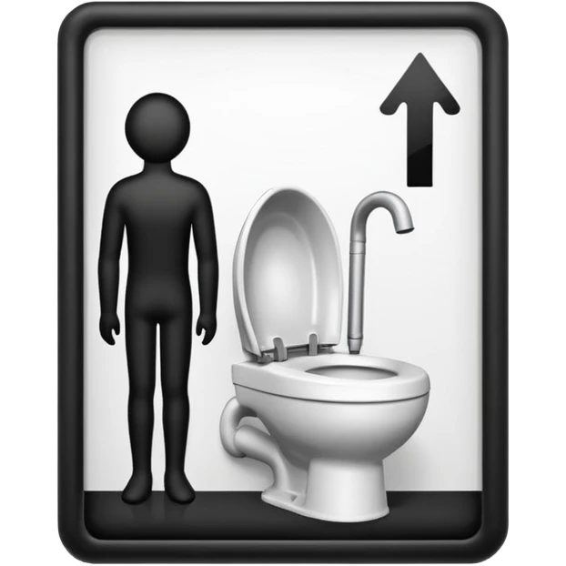 human toilett and human urinal, information pictogram emoji