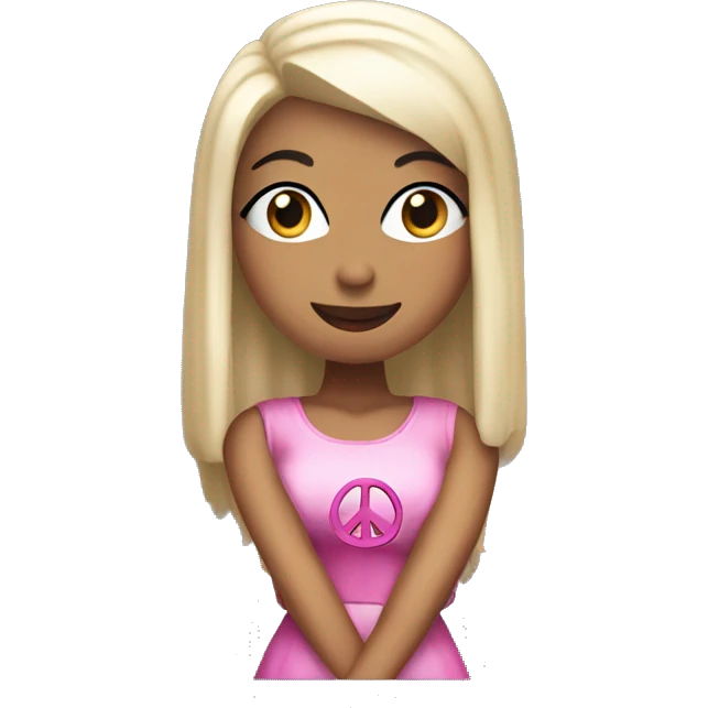 Nicki Minaj Sticking up a peace sign  emoji