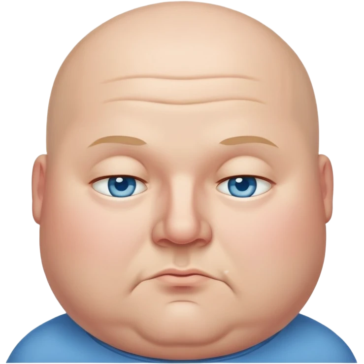 Chubby bald man with sleepy blue eyes emoji