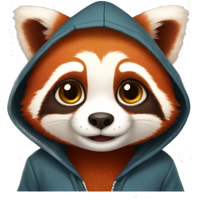 Red panda wearing a hoodie emoji