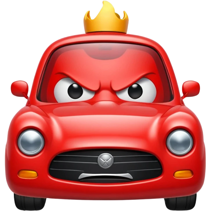 angry red car cute emoji