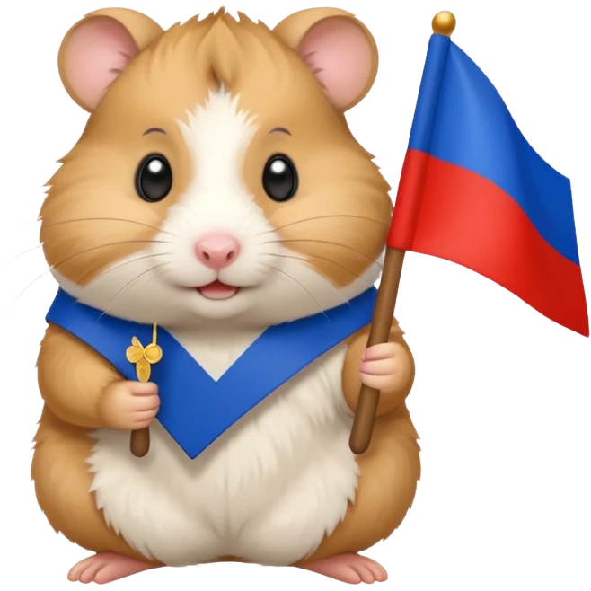 a hamster holding a Russian flag emoji emoji