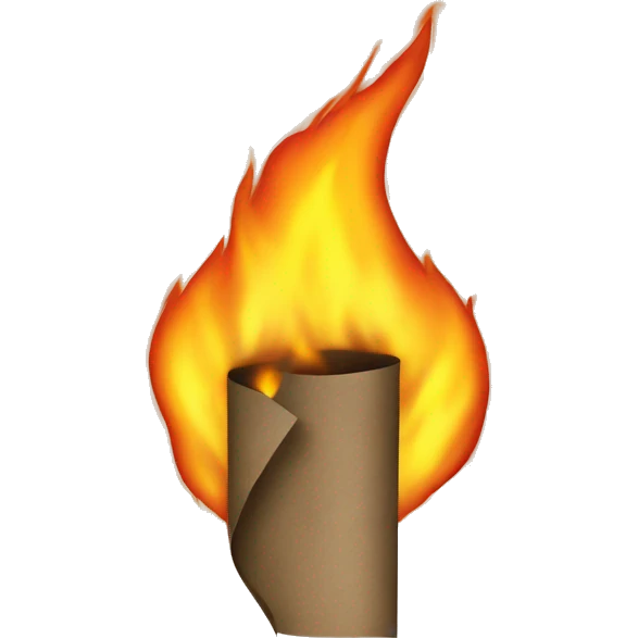 paper burning emoji