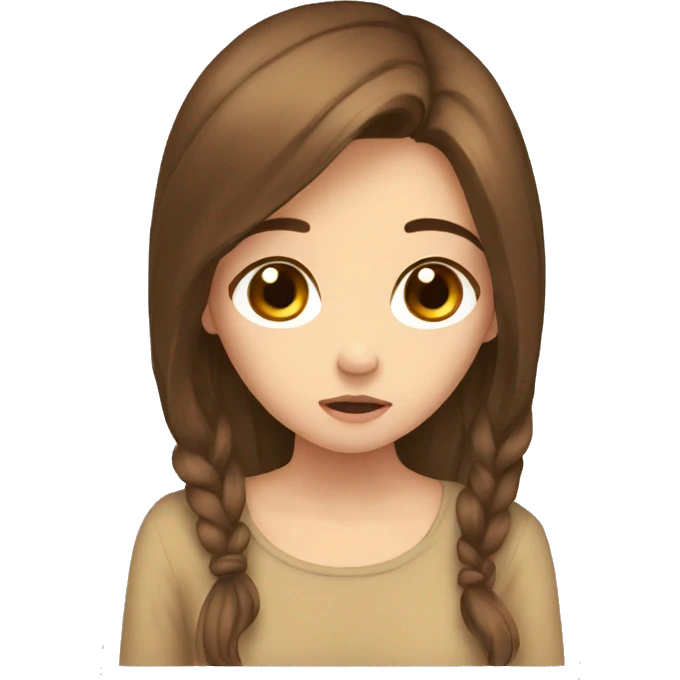 Girl begging please brown hair sad emoji
