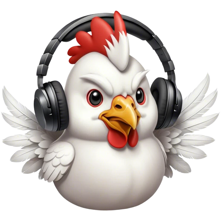 Chicken with headphones emoji