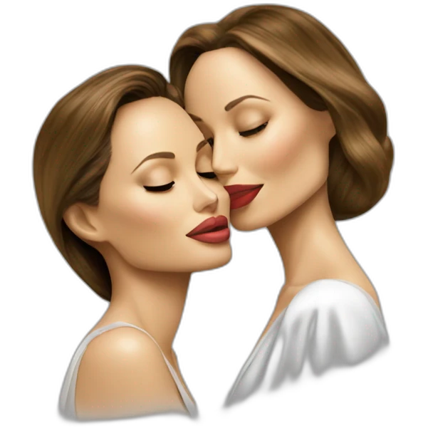 Angelina Jolie and Natalie Portman kiss emoji