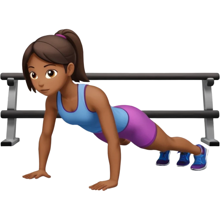 girl doing plank emoji