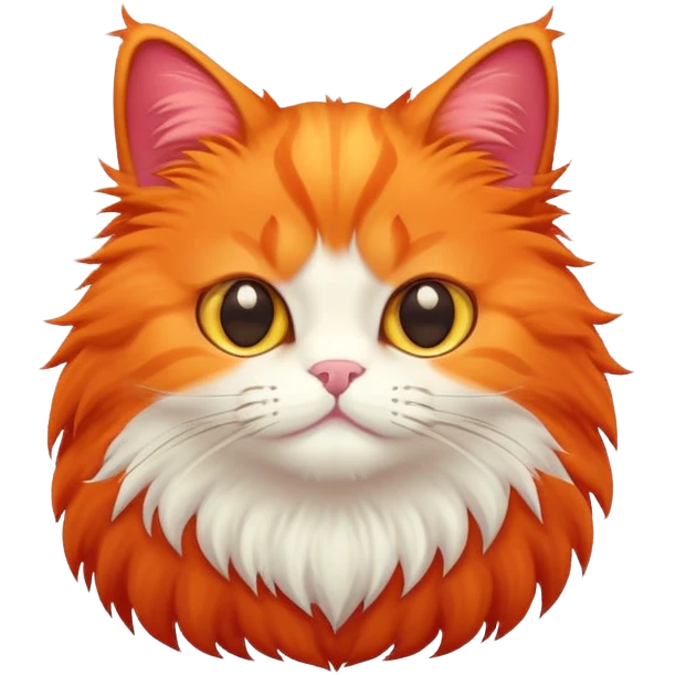 red orange fluffy cat emoji