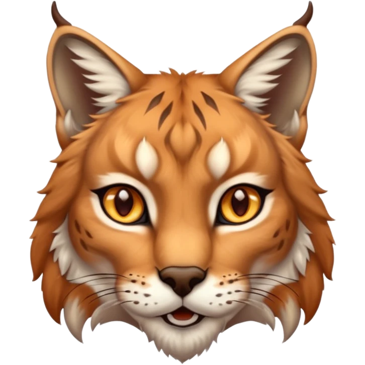 A high-resolution photo-realistic digital illustration of a majestic lynx, chesdt upward  emoji