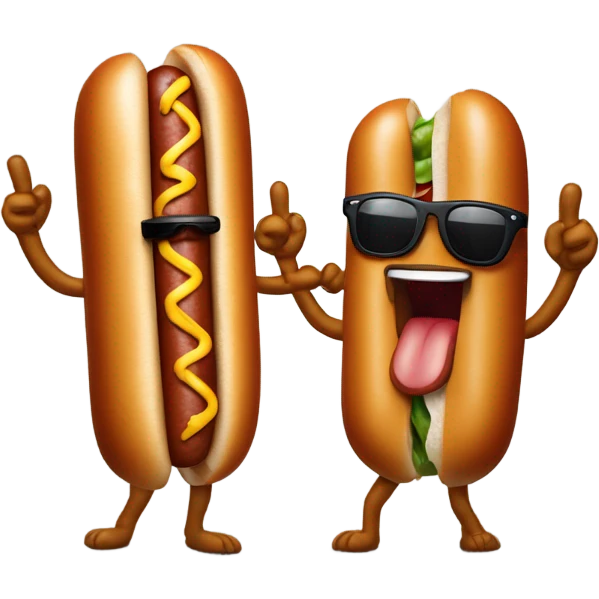 2 hotdogs in a rap battle emoji