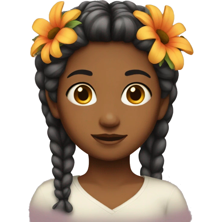 girl w flower on her hair emoji